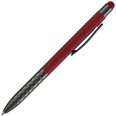 Ручка шариковая Digit Soft Touch со стилусом, красная