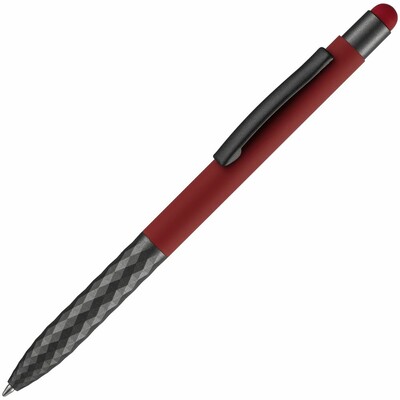 Ручка шариковая Digit Soft Touch со стилусом, красная