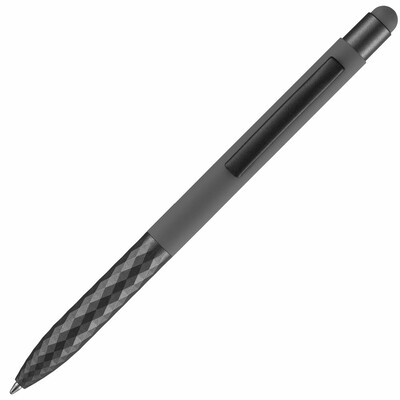 Ручка шариковая Digit Soft Touch со стилусом, серая
