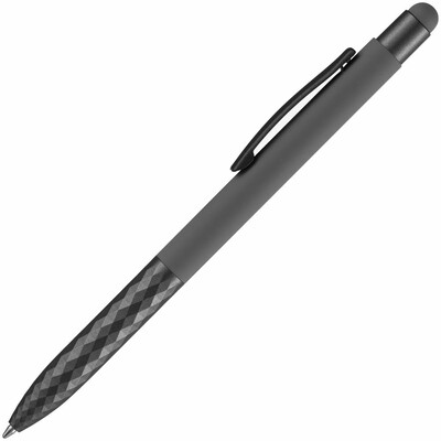 Ручка шариковая Digit Soft Touch со стилусом, серая