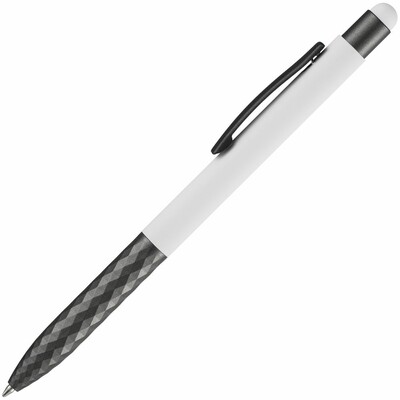 Ручка шариковая Digit Soft Touch со стилусом, белая