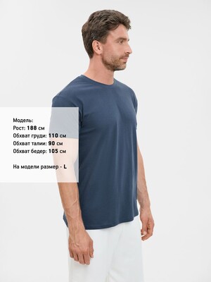 Футболка унисекс Regent 150, синяя (джинс)