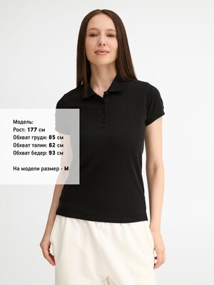 Рубашка поло женская People 210, черная