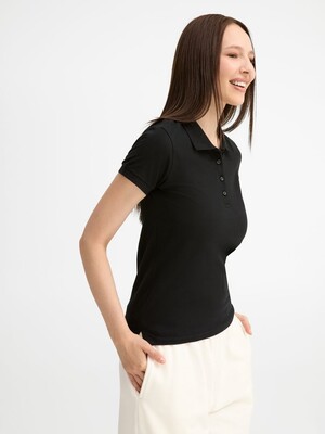 Рубашка поло женская People 210, черная