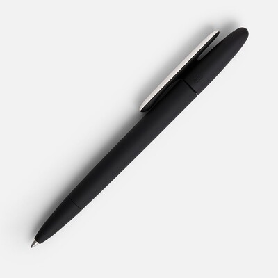 Ручка шариковая Prodir DS5 TRR-P Soft Touch, черная с белым
