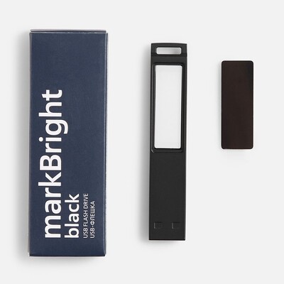 Флешка markBright Black с белой подсветкой, 32 Гб