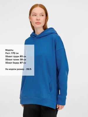 Худи оверсайз унисекс Tolla, синее (джинс)