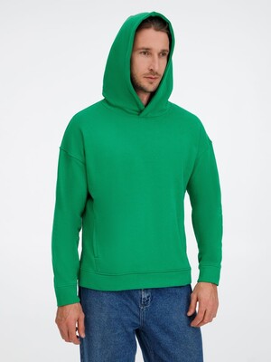 Худи оверсайз унисекс Tolla, зеленое
