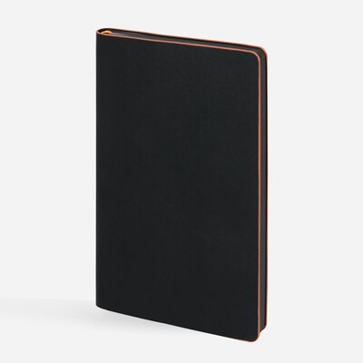 Ежедневник Trait, недатированный, черный с оранжевым