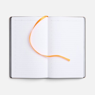 Ежедневник Trait, недатированный, черный с оранжевым