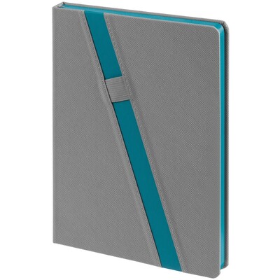 Ежедневник Rubikon на заказ, недатированный серо-бирюзовый