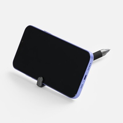 Ручка шариковая Standic с подставкой для телефона, черная