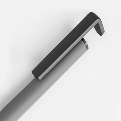 Ручка шариковая Standic с подставкой для телефона, серая