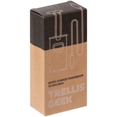 Аккумулятор с быстрой зарядкой Trellis Geek 10000 мАч, белый