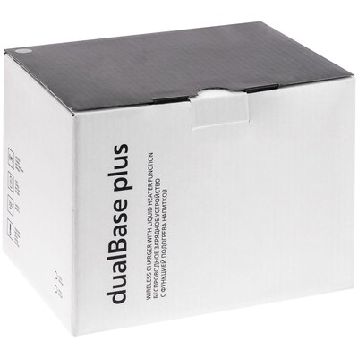 Кружка с подогревом и беспроводной зарядкой dualBase plus, черная