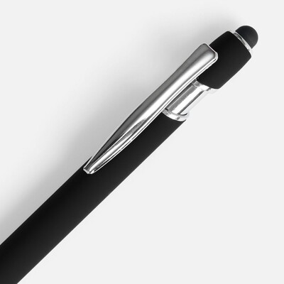 Ручка шариковая Pointer Soft Touch со стилусом, черная