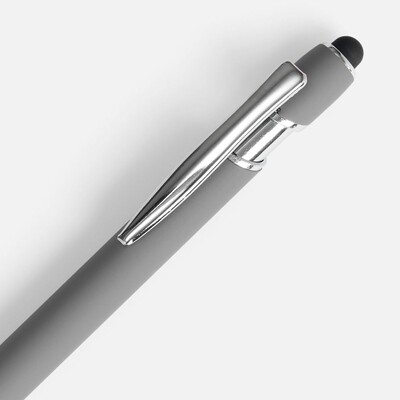 Ручка шариковая Pointer Soft Touch со стилусом, серая