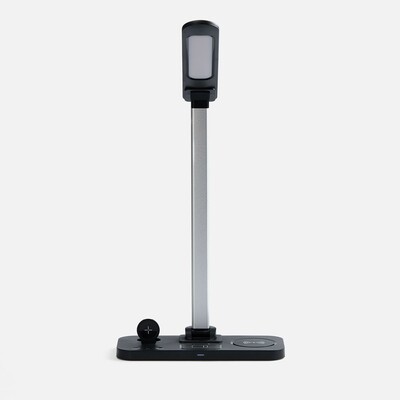 Настольная лампа с беспроводной зарядкой Power Light, черная