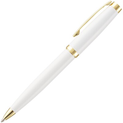 Ручка шариковая Letra Gold, глянцевая, белая