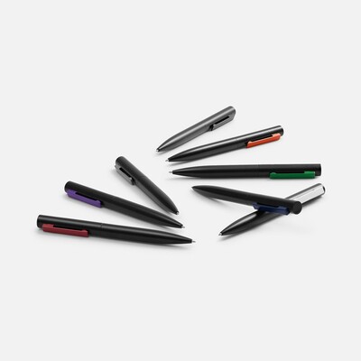 Ручка шариковая Inkolor, черная с зеленым