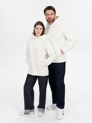 Худи оверсайз унисекс Snuggie, молочно-белое