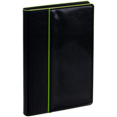 Ежедневник Alanis, недатированный, черный с зеленым