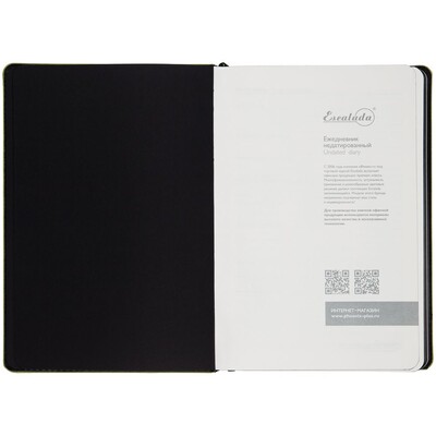 Ежедневник Alanis, недатированный, черный с зеленым