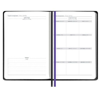 Ежедневник Alanis, недатированный, черный с фиолетовым