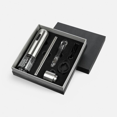 Винный набор Veritas, черный с серебристым