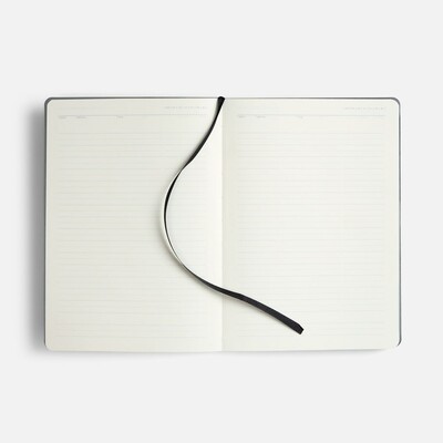 Ежедневник Doppio, недатированный, черный с серым