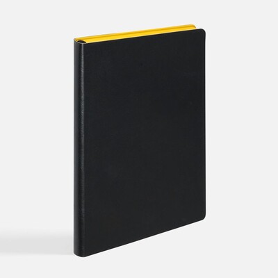 Ежедневник Doppio, недатированный, черный с желтым