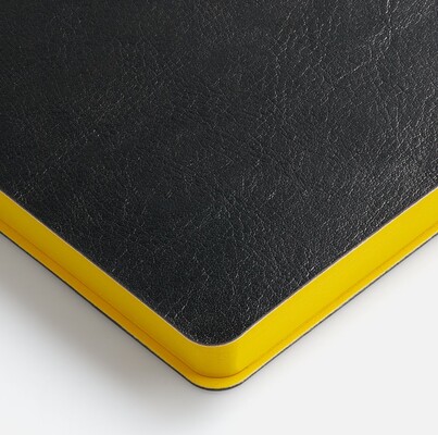 Ежедневник Doppio, недатированный, черный с желтым