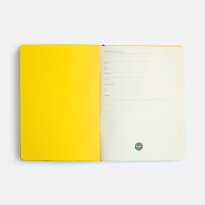 Ежедневник Doppio, недатированный, черный с желтым