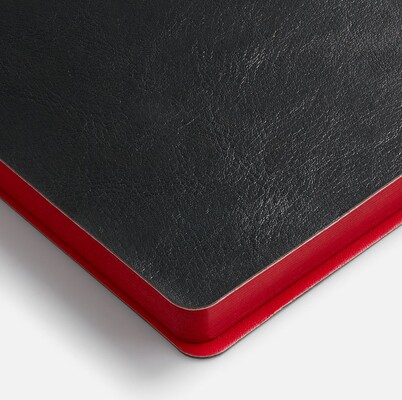 Ежедневник Doppio, недатированный, черный с красным