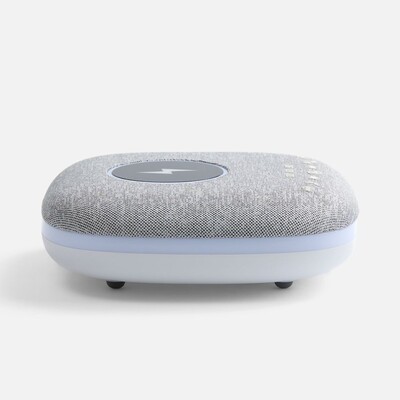 Bluetooth-колонка с беспроводной зарядкой и подсветкой Terrafonic, серая