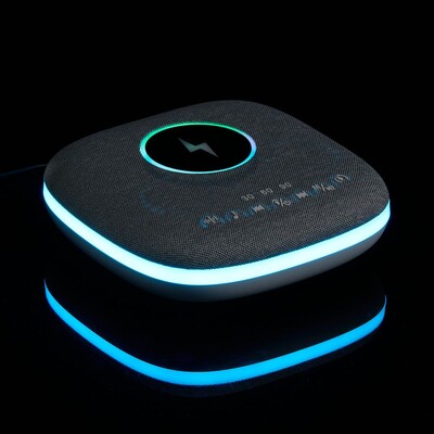 Bluetooth-колонка с беспроводной зарядкой и подсветкой Terrafonic, серая