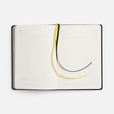 Ежедневник Alanis, недатированный, черный с желтым