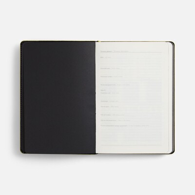 Ежедневник Alanis, недатированный, черный с желтым