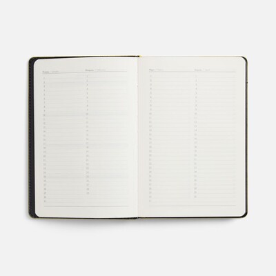 Ежедневник Alanis, недатированный, черный с желтым