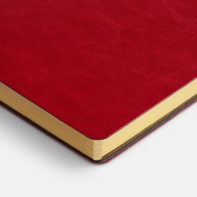 Ежедневник Nebraska Flex, недатированный, красный с золотистым