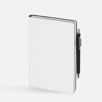 Ежедневник White Shall, недатированный, бело-черный