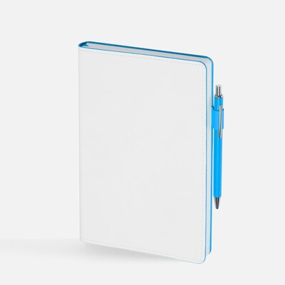 Ежедневник White Shall, недатированный, бело-голубой