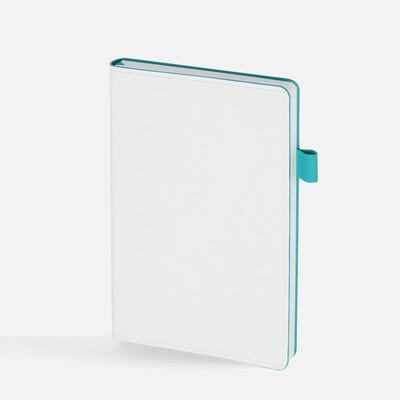 Ежедневник White Shall, недатированный, бело-бирюзовый