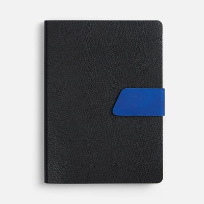 Ежедневник Boom, недатированный, черный с ярко-синий