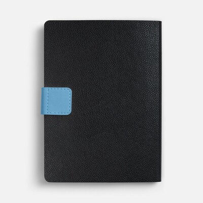 Ежедневник Boom, недатированный, черный с голубым