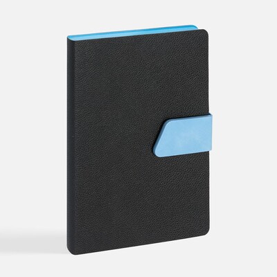 Ежедневник Boom, недатированный, черный с голубым