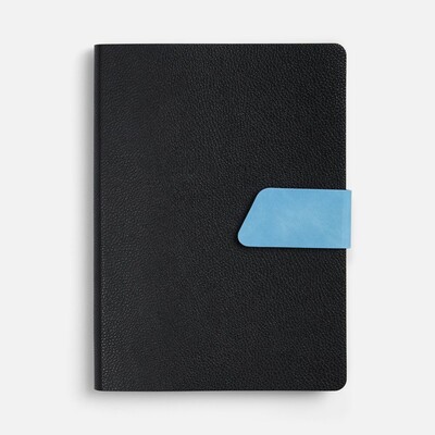 Ежедневник Boom, недатированный, черный с голубым
