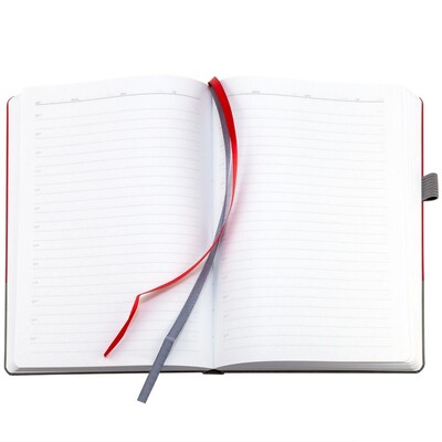 Ежедневник Horizon, недатированный, серый с красным