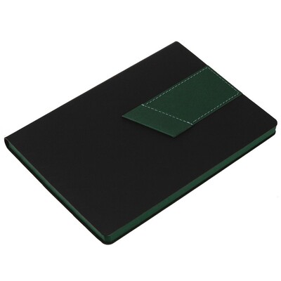 Ежедневник Bookmark, недатированный, черный с зеленым