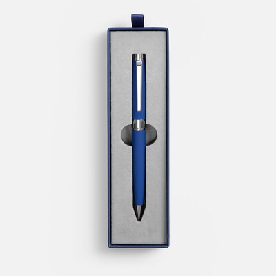 Ручка шариковая Broad Ring Soft Touch в футляре, синяя